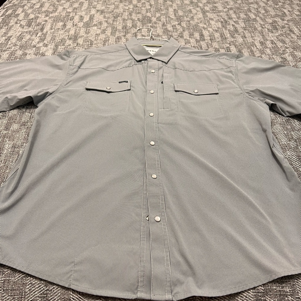 Men's  Pancho Gray Button-Up Shirt beautiful grey color with pearl snap buttons